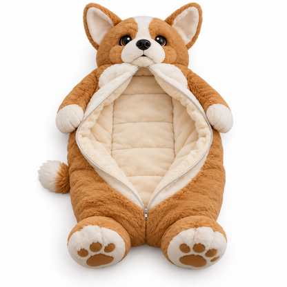 Pawcoon — The Life-Size Dog Sleeping Bag Grown Adults Refuse to Get Out Of